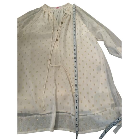 Buddy Love Women's Landry Metallic Gold V-Neck Tunic Blouse Size Small - Picture 7 of 8